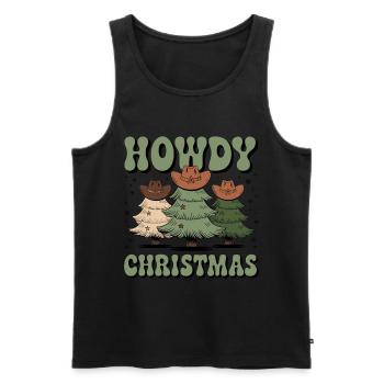 Festive Christmas Cats für den Cowboy-Weihnachten - Männer Premium Bio Tank Top - Schwarz - Vorne - Michal (187cm)