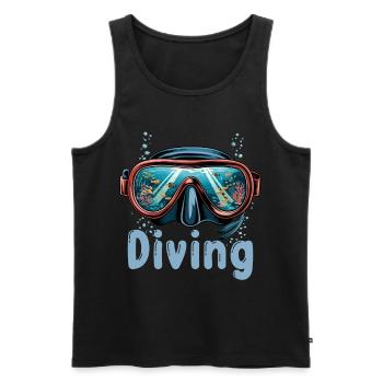 Diver für einen Taucher Sporttaucher Schnorchler - Männer Premium Bio Tank Top - Schwarz - Vorne - Michal (187cm)