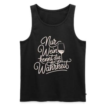 Nur Wein kennt die Wahrheit - Männer Premium Bio Tank Top - Schwarz - Vorne - Michal (187cm)