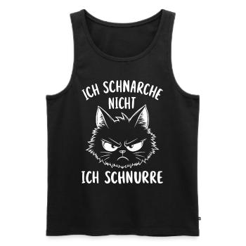 Sleep Shirt Pajamas Cat Kitten Snoring - Men's Premium Organic Tank Top - black - Front - AI Model Male 178 light (178cm)