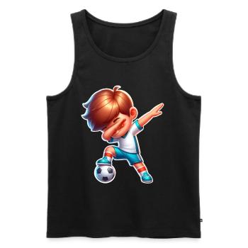 Soccer Soccer Dabbing - Débardeur bio Premium Homme - noir - Devant - Michal (187cm)