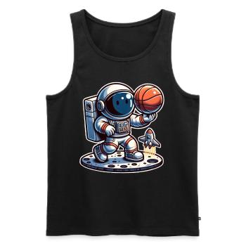 Astronaute de basket-ball - Débardeur bio Premium Homme - noir - Devant - Michal (187cm)