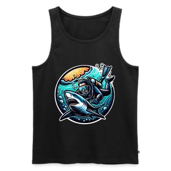 Tauchen Taucher - Männer Premium Bio Tank Top - Schwarz - Vorne - Michal (187cm)