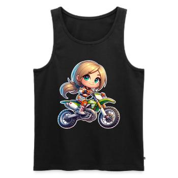 Motocross Femmes Filles Fille - Débardeur bio Premium Homme - noir - Devant - Michal (187cm)