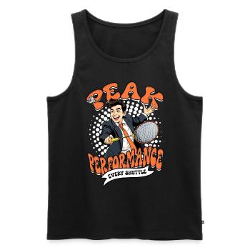 Badminton Peak Performance Every Shuttle - Men's Premium Organic Tank Top - black - Front - AI Model Male 178 light (178cm)
