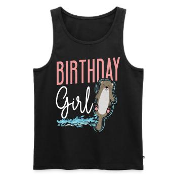 Loutre Anniversaire Fille Anniversaire Fille - Débardeur bio Premium Homme - noir - Devant - Michal (187cm)