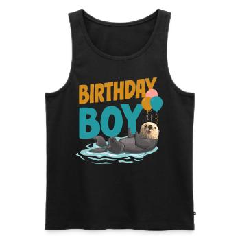 Otter Birthday Boy Birthday Boy - Männer Premium Bio Tank Top - Schwarz - Vorne - Michal (187cm)