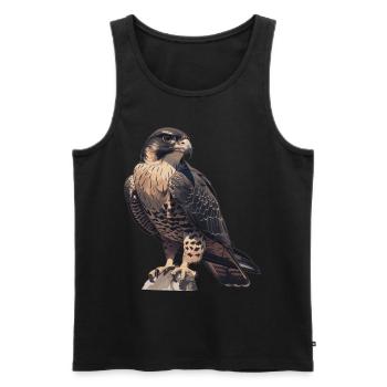 Faucon Faucon - Débardeur bio Premium Homme - noir - Devant - AI Model Male 178 light (178cm)