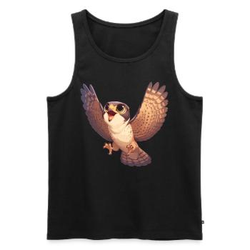 Falken Falke - Männer Premium Bio Tank Top - Schwarz - Vorne - AI Model Male 178 light (178cm)