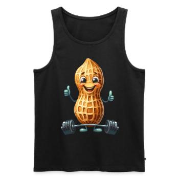 Peanut Bodybuilder Pouces vers le haut GYM Bodybuilder - Débardeur bio Premium Homme - noir - Devant - AI Model Male 178 light (178cm)