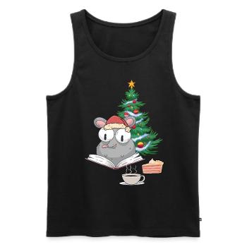 Santa Mouse Christmas Christmas Kids Child - Men's Premium Organic Tank Top - black - Front - AI Model Male 178 light (178cm)