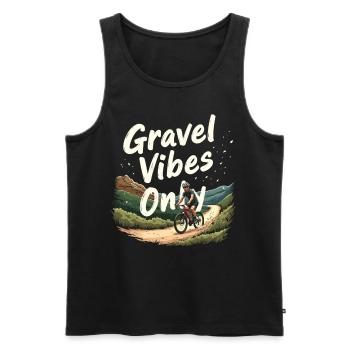 Gravel Vibes Only Gravel Bike Gravel Fahrrad - Débardeur bio Premium Homme - noir - Devant - Michal (187cm)