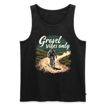 Gravel Vibes Only Gravel Bike Gravel Fahrrad - Débardeur bio Premium Homme - noir - Devant - Michal (187cm)
