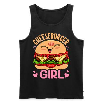 Cheeseburger Girl Burger Girl - Débardeur bio Premium Homme - noir - Devant - AI Model Male 178 light (178cm)