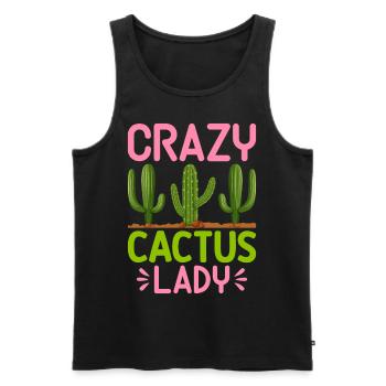 Cactus Fou, Lady Cactus, Fille, Succulente, Pfla - Débardeur bio Premium Homme - noir - Devant - AI Model Male 178 light (178cm)