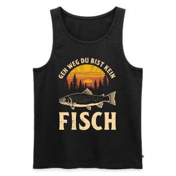 Angeln Angler Fischer Fischen Angel Spruch - Männer Premium Bio Tank Top - Schwarz - Vorne - Michal (187cm)