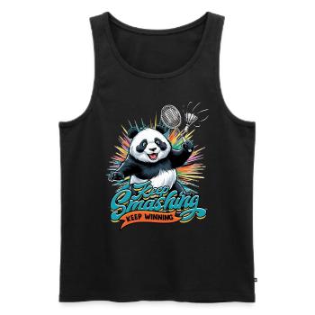 Badminton Keep smashing keep winning - Männer Premium Bio Tank Top - Schwarz - Vorne - Michal (187cm)