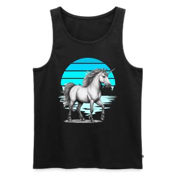 Horse Horses Unicorn Unicorns Mythical Creature Fairy Tale - Men's Premium Organic Tank Top - black - Front - Michal (187cm)