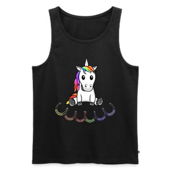Einhorn Einhörner Kinder Kind - Männer Premium Bio Tank Top - Schwarz - Vorne - AI Model Male 178 light (178cm)