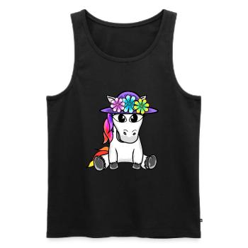 Licorne mignonne Licornes Cheval Chevaux Enfants - Débardeur bio Premium Homme - noir - Devant - Michal (187cm)