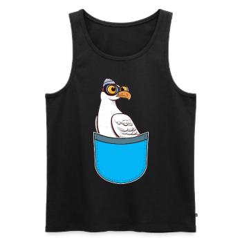 maritim Matrose Matrosen Möwe Möwen Seevogel - Männer Premium Bio Tank Top - Schwarz - Vorne - AI Model Male 178 light (178cm)