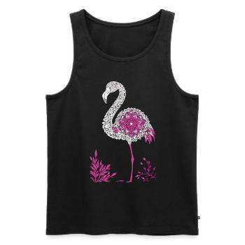 Mandala Flamingo Flamingo Wasservogel Flamingo - Männer Premium Bio Tank Top - Schwarz - Vorne - Michal (187cm)