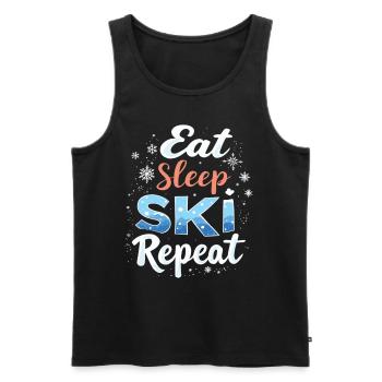 Eat Sleep Ski Repeat Ski Winter Sports Skiers - Men's Premium Organic Tank Top - black - Front - Michal (187cm)