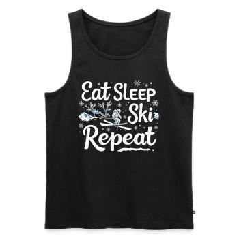 Eat Sleep Ski Repeat Ski Winter Sports Skiers - Men's Premium Organic Tank Top - black - Front - Michal (187cm)