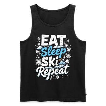 Eat Sleep Ski Repeat Ski Winter Sports Skiers - Men's Premium Organic Tank Top - black - Front - Michal (187cm)