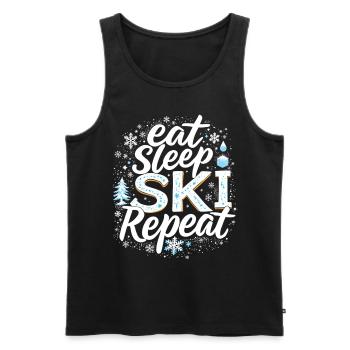 Eat Sleep Ski Repeat Ski Winter Sports Skiers - Men's Premium Organic Tank Top - black - Front - Michal (187cm)