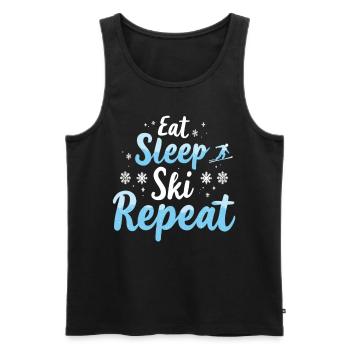Eat Sleep Ski Repeat Ski Winter Sports Skiers - Men's Premium Organic Tank Top - black - Front - Michal (187cm)