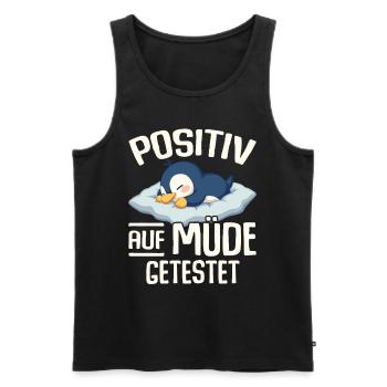 Testé positif pour la chemise de nuit fatiguée - Débardeur bio Premium Homme - noir - Devant - Michal (187cm)