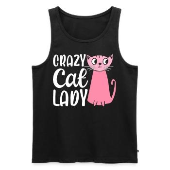 Crazy Cat Lady Purple Cats Cat Mom - Men's Premium Organic Tank Top - black - Front - Michal (187cm)