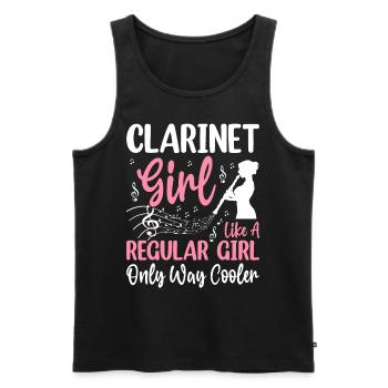Clarinette Fille Juste Beaucoup Plus Cool Jeux Drôles - Débardeur bio Premium Homme - noir - Devant - Michal (187cm)