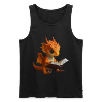 Niedlicher orangefarbener Drache Magischer Drachw - Männer Premium Bio Tank Top - Schwarz - Vorne - AI Model Male 178 light (178cm)