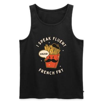 I Speak Fluent French Fry - Men's Premium Organic Tank Top - black - Front - Michal (187cm)