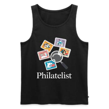 Lustige Briefmarken Briefmarkensammlung Humor - Männer Premium Bio Tank Top - Schwarz - Vorne - Michal (187cm)