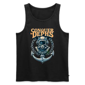 Conquer The Dephs - Männer Premium Bio Tank Top - Schwarz - Vorne - Michal (187cm)