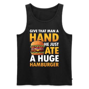 Give That Man a Hand! He Just Ate a Huge - Männer Premium Bio Tank Top - Schwarz - Vorne - Michal (187cm)