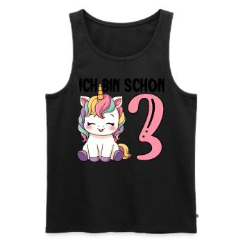 I'm Already Three Unicorn 3rd Birthday - Men's Premium Organic Tank Top - black - Front - Michal (187cm)