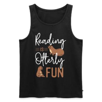 Otter Reading Teacher Literature - Men's Premium Organic Tank Top - black - Front - AI Model Male 178 light (178cm)