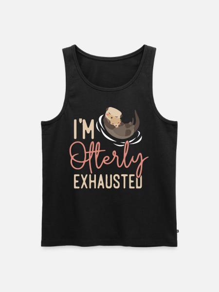 Otter I'm Otterly Exhausted - Männer Premium Bio Tank Top - Schwarz