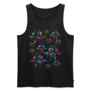 Girafes arc-en-ciel Girafe Enfants Enfant Zoo Animaux - Débardeur bio Premium Homme - noir - Devant - AI Model Male 178 light (178cm)
