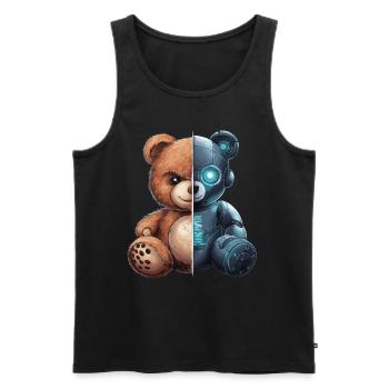 Lustiges Bär Roboter Robotic Kuscheln Cyborg - Männer Premium Bio Tank Top - Schwarz - Vorne - AI Model Male 178 light (178cm)