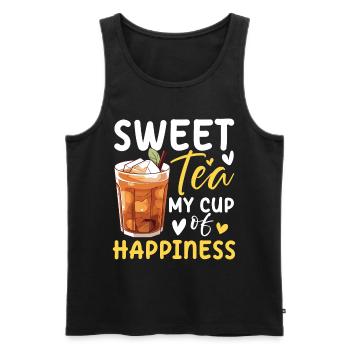 Sweet Tea My Cup Of Happiness für einen - Männer Premium Bio Tank Top - Schwarz - Vorne - Michal (187cm)