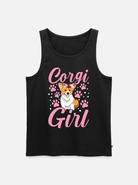 Corgi Girl - Men's Premium Organic Tank Top - black