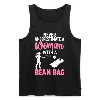 Funny Cornhole Girl Player Corn Hole A Fr - Men's Premium Organic Tank Top - black - Front - Michal (187cm)