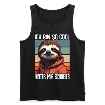 Ich Bin So Cool Hinter Mir Schneits Faultier - Männer Premium Bio Tank Top - Schwarz - Vorne - AI Model Male 178 light (178cm)