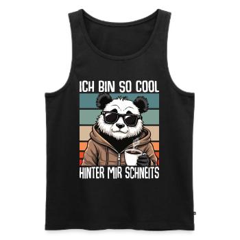 Ich Bin So Cool Hinter Mir Schneits Panda - Männer Premium Bio Tank Top - Schwarz - Vorne - AI Model Male 178 light (178cm)