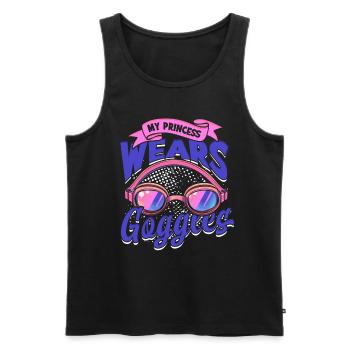 Synchronschwimmen My Princess Wears Goggles - Männer Premium Bio Tank Top - Schwarz - Vorne - AI Model Male 178 light (178cm)